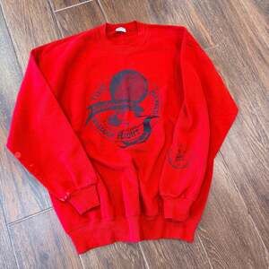 Vintage 1993 First Manned Balloon Flight Crewneck Red Size XL (fit L)
